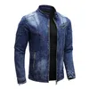 Pantalon Aboorun polaire Denim veste hommes Streetwear moto Biker manteaux Slim Fit vestes vêtements masculins