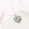 Pendant Necklaces Korean Style Crystal Love Heart Mom Son Dolphins Necklace For Women Gold Blue Hit Color 2 Tone Choker Mum Gift