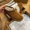 Slippers Tasman Chestnut Fur Slides Sheepskin Shearling Tazz Classic Mules Women Men Ultra Mini Platform Boot Slip-on Shoes Suede Upper Fall Winter UGGity T230711