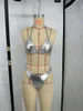 Costumi da bagno da donna 2023 Bikini argento a due pezzi per costume da bagno da donna