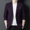 Мужские костюмы Blazers Mens Fashion Spring Средний рукав с одним кнопкой костюм Top Burtke Slim Fit Маленький костюм повседневный односложенный пряжка.