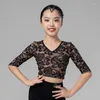 Bühne tragen Spitze Latin Dance Tops Mädchen Salsa Kleidung Moderne Ballsaal Praxis Backless Samba Kostüm Tango Outfit JL4123