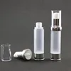 15ml 20ml 30ml Srebrna matowa butelka bezpowietrzna Plastikowe butelki z balsamem z pompką bezpowietrzną Jmgsu