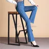 Jeans da donna 2023 Summer Autumn Fshion Slim Boot Cut Girls Elastic Flare Pantaloni casual