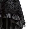 Spódnice Sexy Steampunk koronkowa kwiecista spódnica kobiety Asymmetrica wysoki niski spódnice z falbanami wiktoriański burleska gorsety spódnica Clubwear Plus S-6XL 230710