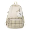 Sacs d'école mignon fille treillis sac de voyage dame Kawaii livre sac à dos à la mode collège Cool femme Plaid femmes ordinateur portable