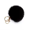 100pc 8cm pompons keychain keychain faux rabbit fur fur fluffy key key for pom balls escorties explists keyring make mass supplies bulk