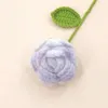 Decorative Flowers Hand Woven Rose Flower Realistic Bright Color Non-Fading Extra Soft Timeless Cotton Crochet Handmade Fake