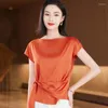 Frauen Blusen 2023 Kurzarm High-End-Shirt Frauen Sommer Chiffon Temperament Casual Formale Büro Damen Arbeit Tops