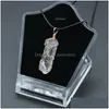 Pendentif Colliers Pierre Naturelle Fil Enroulement Collier Irregar Cristal De Roche Quartz Clair Pour Les Femmes Bijoux Cadeau Drop Delivery Pendentifs Dhnop