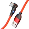 USB タイプ C 3A 180 度エルボ急速充電器データ同期データコード Android ゲームプレーヤー 0.5 メートル/1 メートル/2 メートル/3 メートル