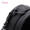 Bondage Fetish Sexy BDSM Bondage Handcuff and Ankle Cuff Black Leather Handcuff Sex Toy for Couple Game Metal Bondage Erotic Accessories 230710