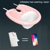 Bathroom Sinks Inflatable Adult Back Hair Washing Basin With Water Pipe Inflator Pregnant Child Elderly Patient Hairdressing Nurse Home Basins 230710