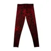 Active Pants Blood Red And Black Digital Mayhem Circuit Board Leggings In Capri Training Sportschoenen Dames