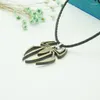 Pendant Necklaces Leaher Rope Chain Men Necklace Antique Brass Spider Zinc Alloy For Fashion Jewelry