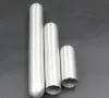 Tubo per sigari argento in acciaio inossidabile Scatola per sigari singola portatile in metallo cilindrico Accessori per sigari per levigatura trafilatura SN1474