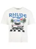 RHUDE MENS Tシャツ高品質のテスデザイナーカジュアルファッションショートスリーブヨーロッパアメリカメンズラウンドネックTシャツUSサイズS-XXL22