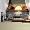 Tapestries Beautiful Sunset By The Sea Wall Tapestry Sea View Wall Hanging Wall Tapestries Wall Decor