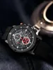 Armbanduhren Extri Mode Herrenuhr Wasserdicht Chronograph Uhr Männlich Sport Datum Quarz Anti-Scratch Leuchtendes Silikonband