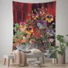 Tapisseries colorées fleur peinture à l'huile tapisserie tenture murale Simple Style européen dortoir salon décoration murale