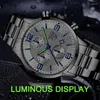 Wristwatches Fashion Mens Sports Watches Luxury Stainless Steel Calendar Luminous Quartz Wristwatch Men Business Casual Watch Reloj Hombre