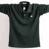 Hommes s T-shirts Grande Taille 7 Couleurs hommes Polo À Manches Longues Automne Hiver Hommes Fat Mode Casual Lâche Coton Tops Solide Couleur 230711