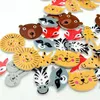 Wooden Buttons cute animal head mixed 2 holes for handmade Gift Box Scrapbook Craft Party Decoration DIY favor Sewing Accessories262o