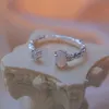 Vintage irrégulier liquide métal opale anneaux pour femmes hommes coréen mode filles Zircon Design esthétique anneau 2023 Y2k bijoux