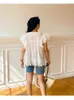 Blouses pour femmes été français blanc coton chemises femmes broderie évider vacances Style dames hauts plage vacances décontracté Boho Blouse