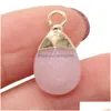 Amuletos Pedra Natural Gota de Água Rosa Quartzo Lapis Lazi Turquesa Opala Pingente Faça Você Mesmo Para Pulseira Colar Brincos Fazendo Jóias Deli Dhg3J