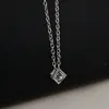 Strands Strings Fashionable Love Cube Three dimensional Necklace Shiny Charm s Small Box Short Clavicle Chain Maxi Pendants 230710