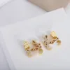 Hoop Hie Gold Plated Jewlery for Women Pearl Earring Wedding Party Jewerlry örhängen Designer