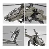 Aircraft Modle America AH 64 Apache Utility Alloy Helicopter Airplane Model Simulation Metal Flying Sound and Light Children Toy Gift 230710