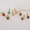 Baumelnde Ohrringe Cmoonry Luxus-Kubikzirkonia mit Pavé-Fassung, Hochzeitsschmuck, trendige Goldfarbe, quadratisch, für elegante Frauen, Geschenk