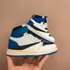 Athletic Outdoor Jungen Jumpman 1s zu verkaufen Basketballschuhe 1 High Shoe Baby Kinder Jugend Kind Kleinkind Säuglinge Sneaker Chicago Designer Blau Schwarz Großer Junge Größe 22-35