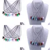 Hänge Halsband Natursten Halsband Hexagonal Pyramid Form Turkos Opal Druzy Drusy För Kvinnor Smycken Drop Delivery Hängen Dhklb