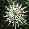 Unique and Magical Metal Windmill 3D Wind Powered Kinetic Sculpture Lawn Metal Wind Solar Spinners Yard and Garden Decoration L230620