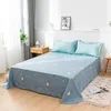 Set di biancheria da letto 2023 Lenzuolo a quattro pezzi in cotone a fiocco lungo Motivo a stella e luna Modelli di lusso leggeri chiari Blu denim