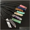 Hänge Halsband Irregar Quartz Pendum Natursten Halsband Ametister Amazonit Citriner Lapis Rosa Kristall Healing Drop Delivery Dhnw4