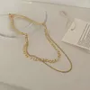 Collane con ciondolo Color oro Catene a più strati Girocolli per le donne Temperamento Collana a catena clavicolare Gioielli femminili Regali Collares