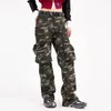 Jeans pour hommes Côté Grandes Poches Pantalon Cargo Camouflage Pour Hommes Épissé High Street Salopette Lâche Droite Jambe Large Casual Pantalon Surdimensionné