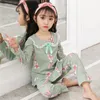 PAJAMAS 2 PCS Коттон девочки с пижамой наборы осенней зимней длинные рукавы детские сносы набор пижамы для девочек пижамы для детей для детей ночной одежды 230710