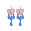 Dangle Earrings Y2k Vintage Harajuku Evils Eye Pink Heart Tassel For Women Fashion Cute Blue Water Drop Geometric Sweet Earring Girl