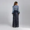 Fritidsklänningar 2023 Mode paljetter Enfärgad rund hals Elegant lång klänning Robe Femme Maxi Vestidos Elegantes Para Mujer