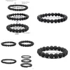 Bracelets porte-bonheur 6Mm 8Mm 10Mm Pierre de lave volcanique noire Aromathérapie Bracelet diffuseur d'huiles essentielles pour femmes hommes ami bijoux Dro Dhpod