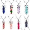 Pendentif Colliers Hexagonal Cristal Opale Rose Violet Quartz Turquoise Pierre Naturelle Chakra Collier Pour Femmes Bijoux Drop Delivery P Dh9U5