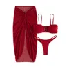 Dames Badmode 2023 Dames Elegante Bikini Sexy 3-delige set met borstkussen Zwempak String Braziliaans badpak