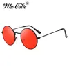 Małe okrągłe okulary przeciwsłoneczne w stylu retro damskie marka Design Vintage Punk Hippie męskie okulary przeciwsłoneczne żółte czerwone kółko odcienie soczewek kobieta S362
