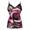 Women's Blouses Blouse Women Flower Print Sleeveless Shirts Summer Casual Womens Gothic Skull Printed V Neck Aesthetic Tops 2023