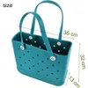 Sacs de soirée Silicone souple EVA Beach Sacs fourre-tout debout Sac à main Trous creux Sac de panier en caoutchouc étanche Sac de rangement pour serviettes de plage d'été 230710